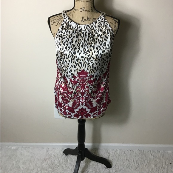 White House Black Market Keyhole Petite Blouse - Picture 2 of 7